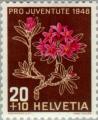 Suisse 1948 Y&T 469 oblitr Fleur Rhododendron