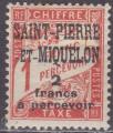 St PIERRE et MIQUELON Taxe N 19 de 1925 neuf*