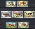Animaux Bovids Mongolie 1985 (191) srie complte Yv 1342  1348 oblitr used