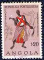 Angola 1957 Oblitr rond Used Dancer Danseur Danarino Quissama