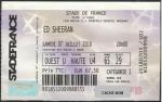 Ticket Concert Ed Sheeran au Stade de France Samedi 07 juillet 2018