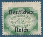 Allemagne service N°15P 1,25m vert surchargé Deutsches Reich neuf avec charnière