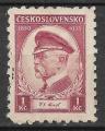 TCHECOSLOVAQUIE - 1935 - Yt n 293 - Ob - 85 ans prsident Masaryk 1k brun carmi