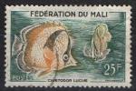 Mali : Y.T. 6 - Poissons : Chaetodon luciae - oblitr - anne 1960
