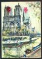 CPM  Illustrateur  Marius GIRARD PARIS  Notre Dame et les Bords de la Seine