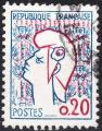 FRANCE - 1961 - Yt n 1282 - Ob - Marianne de Cocteau 0,20c