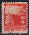 Italie/Italy 1945-48 - Srie dmocratie, flambeau,  4, obl. - YT 491 