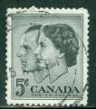 Canada 1957 Y&T 301 oblitr Prince Philippe et lisabeth II