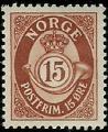 Noruega 1950-52.- Trompa y Cifra. Y&T 323A. Scott 325. Michel 355. 