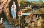 LOURDES (65) - 3 vues: Basilique, Grotte Miraculeuse, B. Soubirou & armoiries