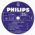 LP 33 RPM (12")  Jacques Brel  "  Au printemps   "
