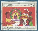 Equateur Poste arienne N494A Nol 1967 oblitr