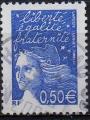 3449 - Marianne du 14 juillet  0.50f bleu outremer - oblitr - anne 2002