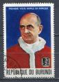Timbre  BURUNDI  1969 Obl  N  329  Y&T  Personnage Pape Paul VI