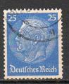 Allemagne Yvert N493 Oblitr "HINDENBURG" 25 DM 1933