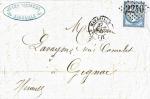 FRANCE - Lettre de 1866 avec Yt n22 - MARSEILLE => GIGNAC