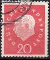 Allemagne : Y.T. 175 - Theodor Heuss 20p rouge - oblitr - anne 1959