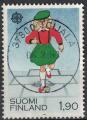 Finlande 1989 Oblitr Girl playing hopscotch Jeu enfantin Marelle ou palet SU