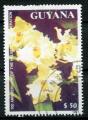 Timbre de GUYANA  1991  Obl   N 2685H  Y&T  Fleur Orchide