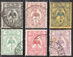 Nelle Caldonie. N88/93 oblitrs Tous les timbres  ce type mis en 1905