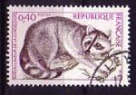 France 1973   Y&T  1754  oblitr  animaux  raton-laveur    