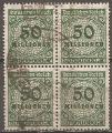 allemagne (empire) - n 302  bloc de 4 timbres obliter - 1923