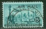 tats-Unis 1947 Y&T PA 37 oblitr Poste arienne Vue de New York