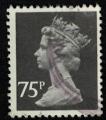 Royaume Uni 1988 Oblitr rond Reine Elizabeth II Brun gris Machin 75 penny SU