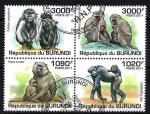 Animaux Singes Burundi 2011 (118) srie complte Yv 1245  1248 oblitr