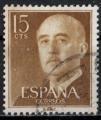 Espagne 1958; Y&T n 8555; 15P, bistre-brun, portrait du Gal Franco