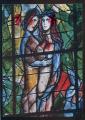 "CPM neuve SARREBOURG Chapelle des Cordeliers, Vitrail "" La Paix "" de Marc CHAGALL dtail: Adam et Eve"