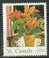 Canada 1987; Y&T n 1024. 36c, timbre de Nol, fleurs