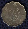 Hong Kong 1998 Pice de Monnaie Coin Twenty Cents 
