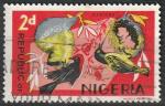 Timbre oblitr n 180(Yvert) Nigeria 1965 - Oiseaux, tisserins, weavers