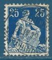 Suisse N120 Helvetia 25c bleu oblitr