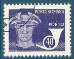 Roumanie Taxe N136 partie droite Mercure 40b violet oblitr