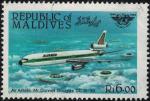 Maldives 1984 Oblitr Used Avion Alitalia Mc Donnell Douglas DC 10-30 SU