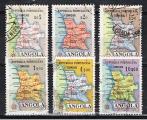 Angola / 1955 / Carte de la province /  YT  n381  384 + 386 + 387 oblitrs