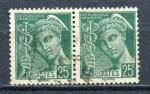 Timbre FRANCE 1938 - 41  Obl  Paire Horizontale  N 411  Y&T