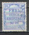 Allemagne Empire  1903  service  Y&T 5     Gib 86    