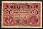 Allemagne 1918 billet 20 Mark (3) pick 57 VF ayant circul
