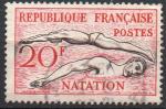 FRANCE N 960 o Y&T 1953 Jeux Olympiques d' Helsinki (natation)