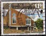 Jersey 1987- Europa, architecture: glise Ste Marie & St-P, obl -YT 400/SG 414 