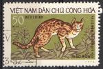Vietnam du Nord 1973; Y&T n 788, 50 xu, faune sauvage, chat-lopard
