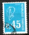 France Oblitr Yvert N1663 Marianne Bequet 0,45f Bleu 1971