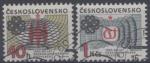 Tchcoslovaquie : n 2525 et 2526 oblitr anne 1983