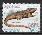 CAMBODGE - KAMPUCHEA - 1987 - Yt n 753 - Ob - Reptile : cyclura macleayi