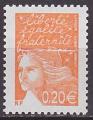 Timbre neuf ** n 3447(Yvert) France 2002 - Marianne du 14 juillet 0,20  orange