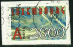 Luxembourg 2000 - YT 1440 - oblitr - Stries bleues manant du bas  gauche