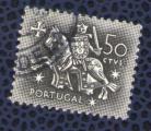 Portugal 1953 Oblitr rond Used Chevalier Sceau du Roi D. Dinis 50 centavos